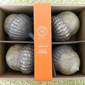 Martha Stewart Home Fall Decor Acorns Wood/resin 4